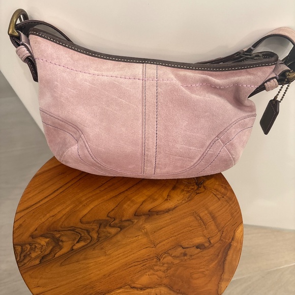 COACH C04S-9658 Purple Suede Leather Shoulder Bag Hobo Style Small Vintag - Picture 1 of 6